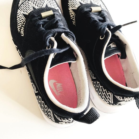 Nike Black White Patterned Shoes / Sneakers size 7 - Picture 4 of 6
